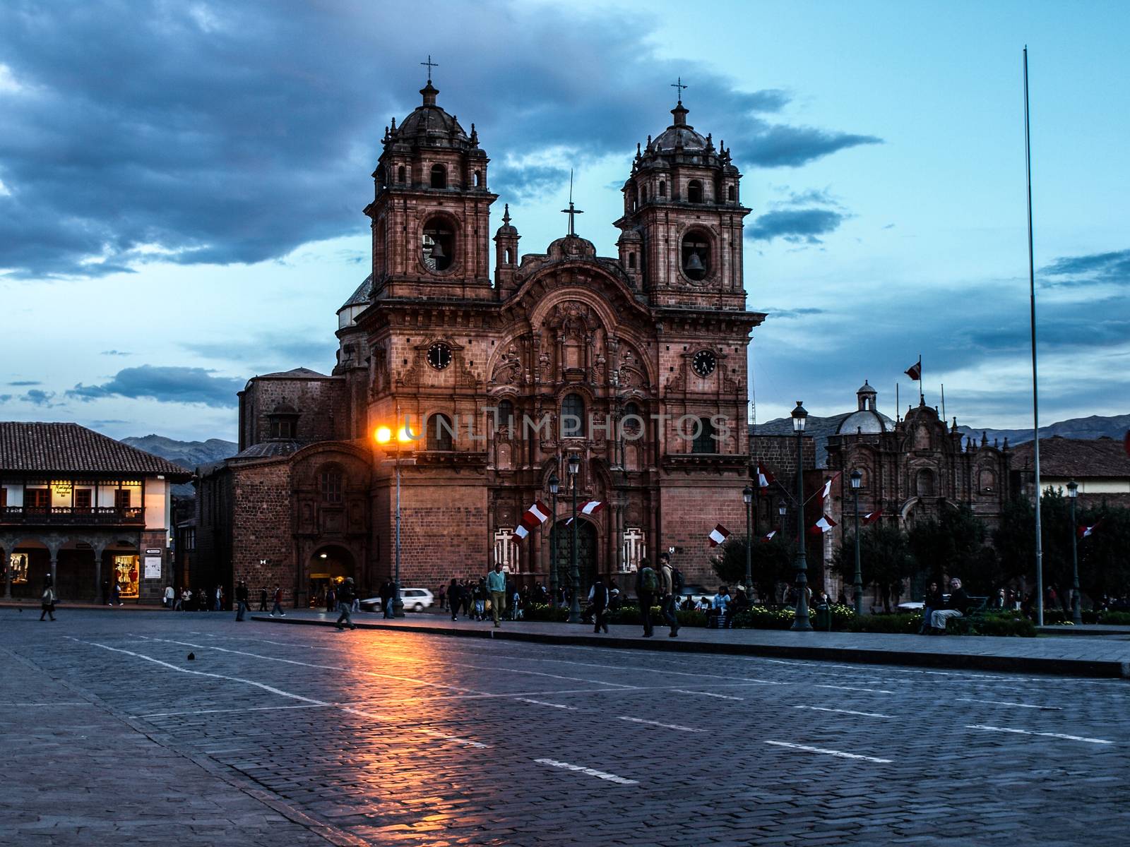 Curch at the Main Square - Plaza de Armas by pyty