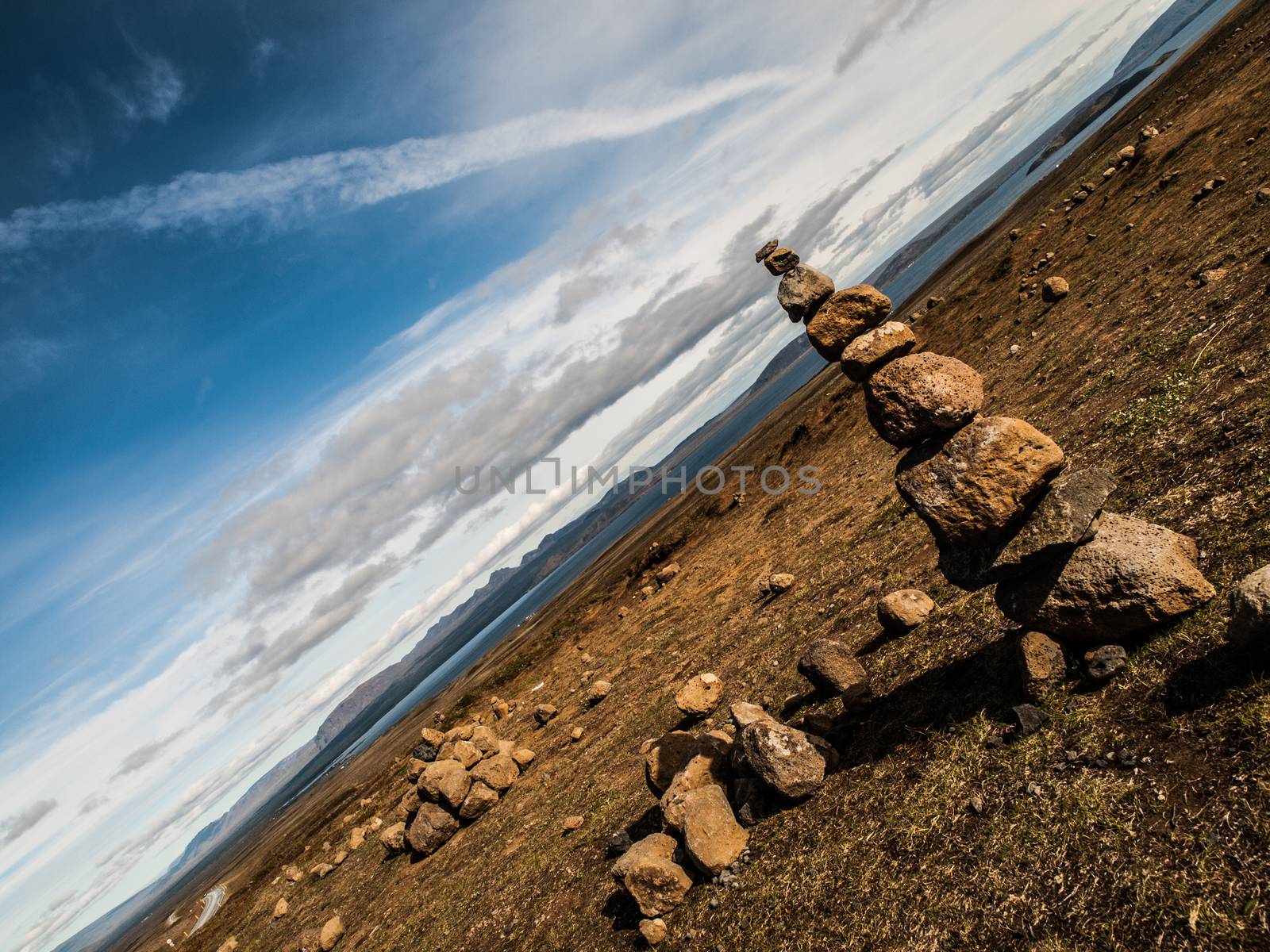 Stone pyramid - slanting image (Iceland)