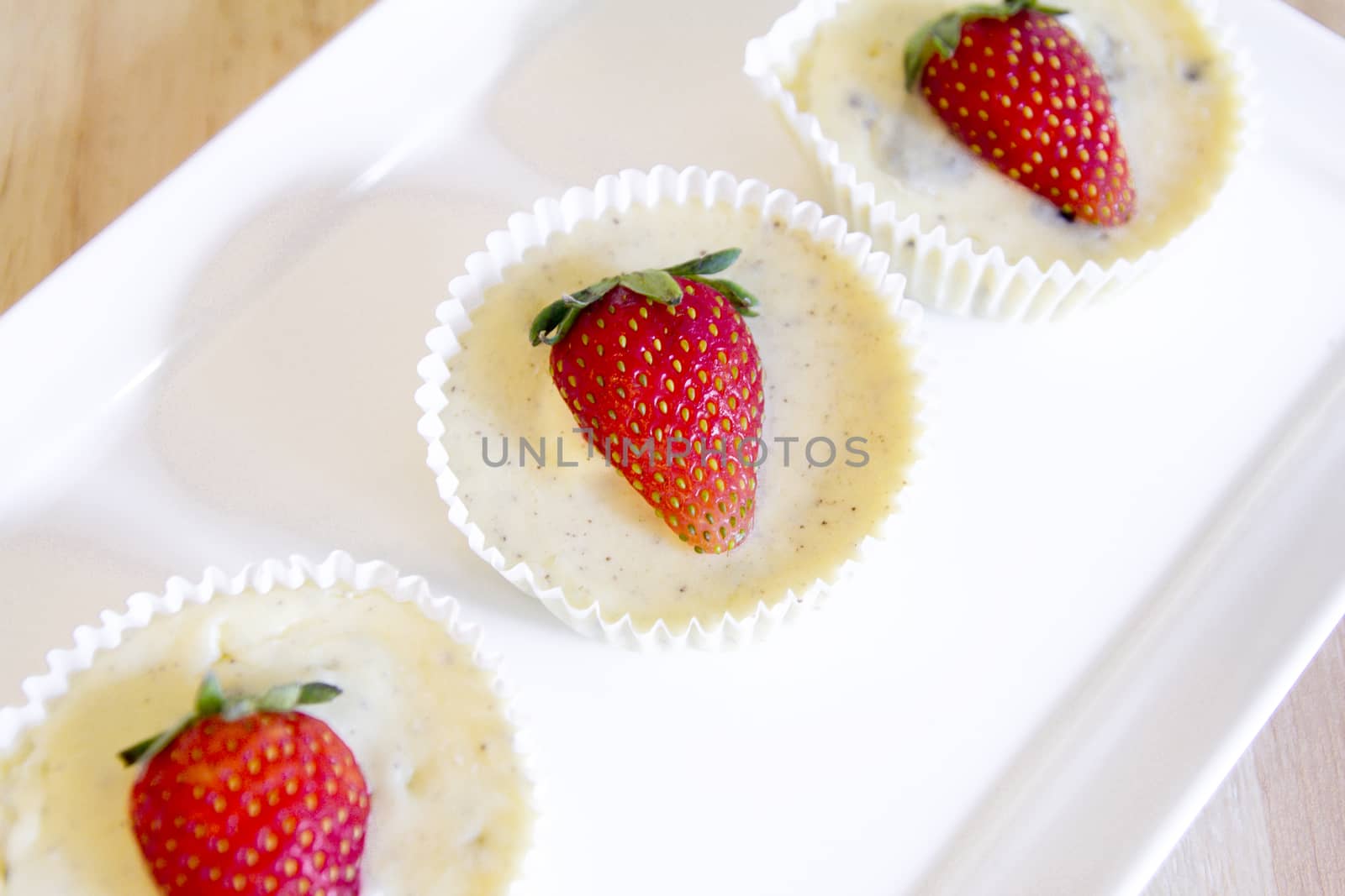 sweet cake with Strawberry on top in a cup