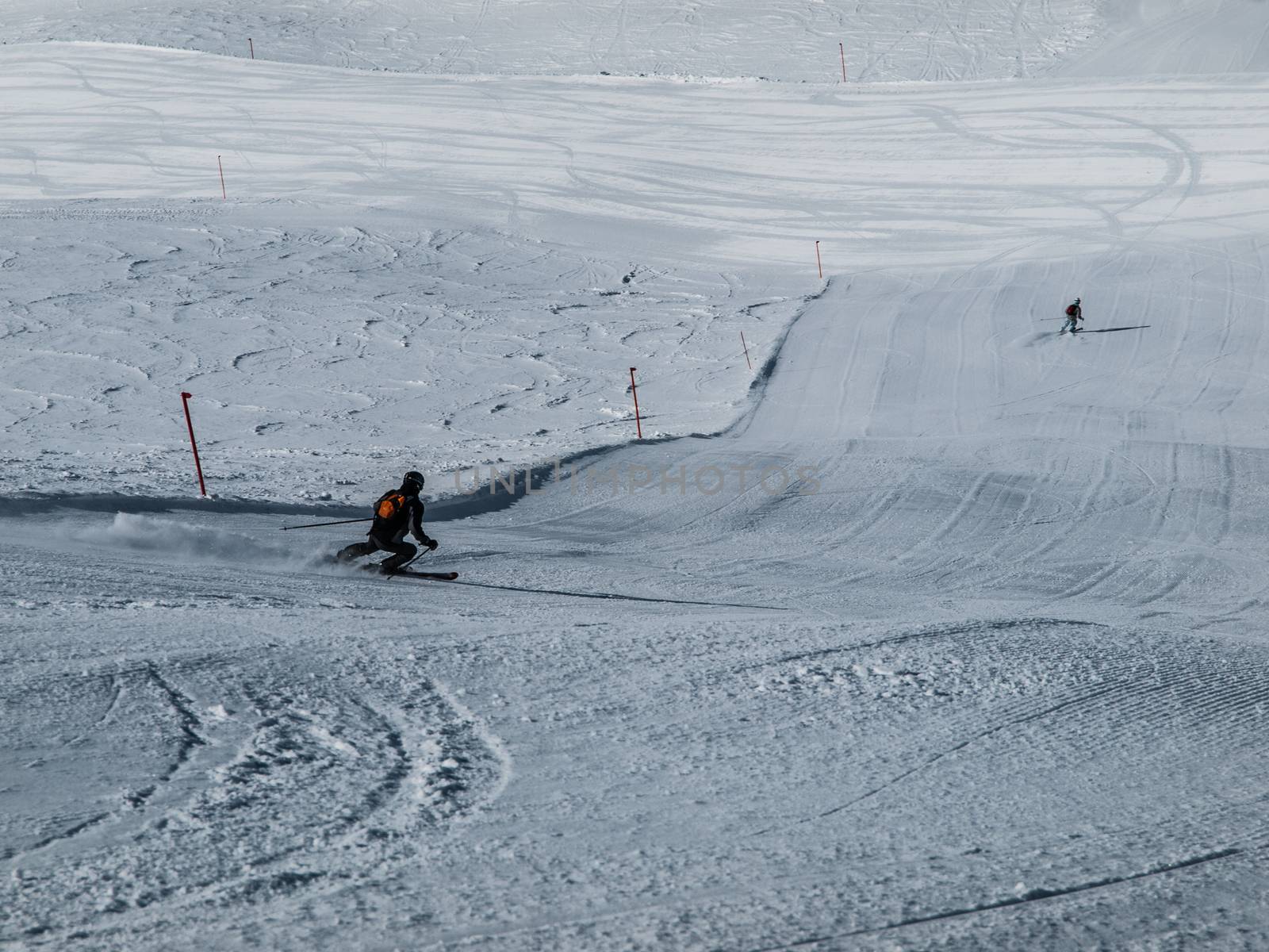 Skiers on the slope by pyty