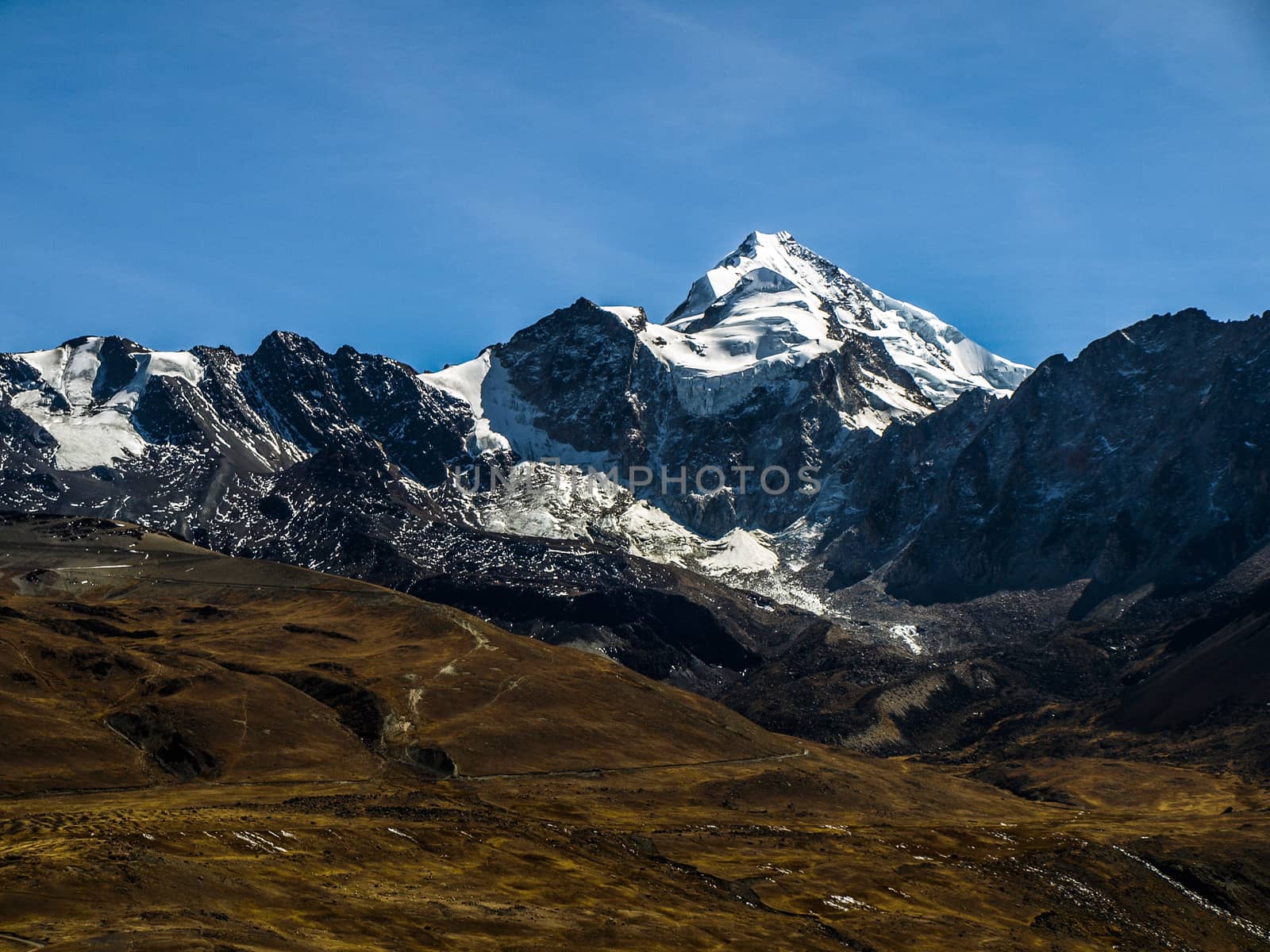 Well known peak (6088 m) near La Paz (Bolivia) Huyana Potosi