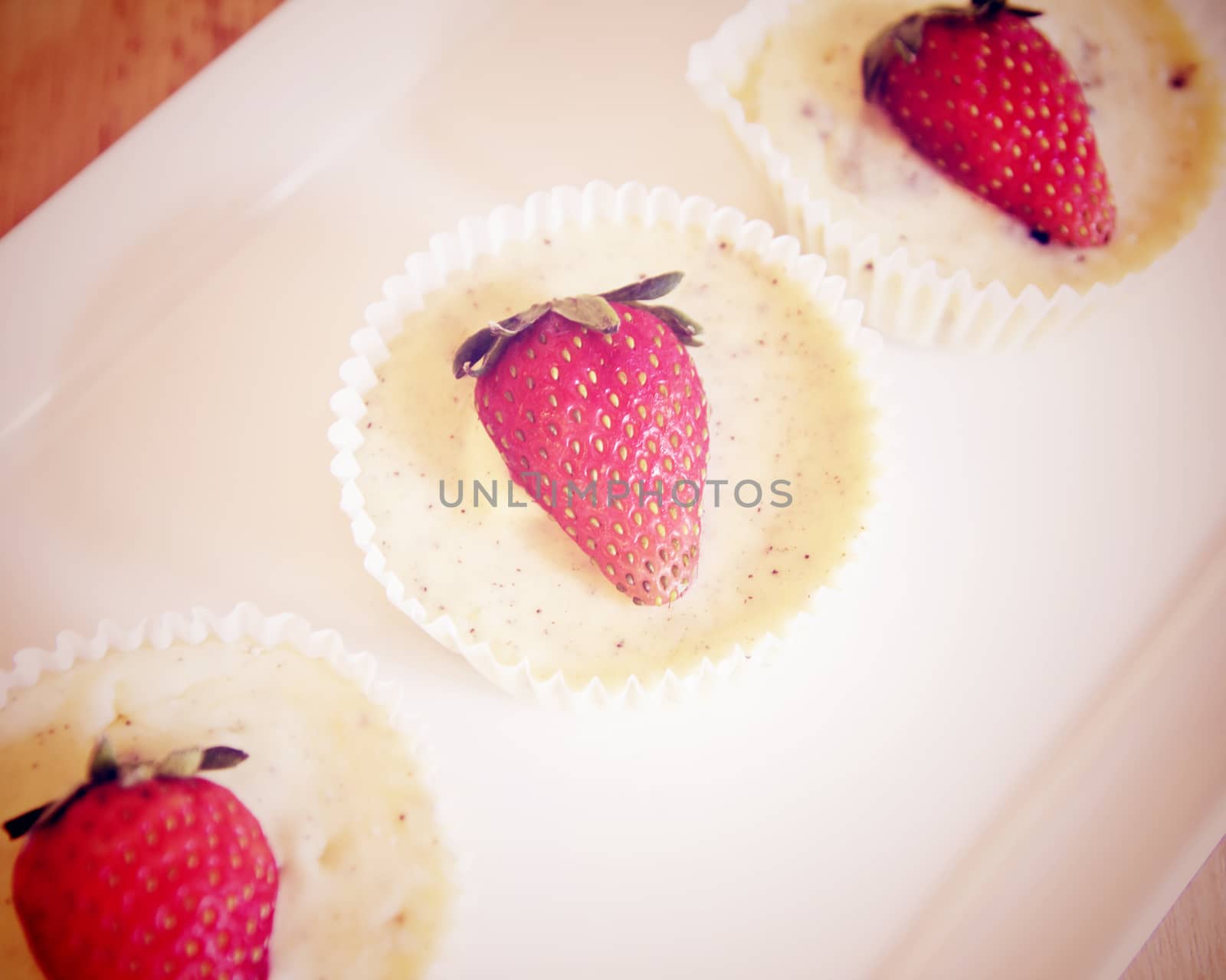 sweet chese cake with Strawberry on top