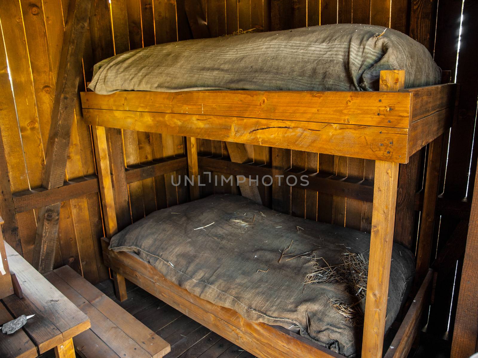 Bunk bed in concentration camp (Lety, Czech Republic)