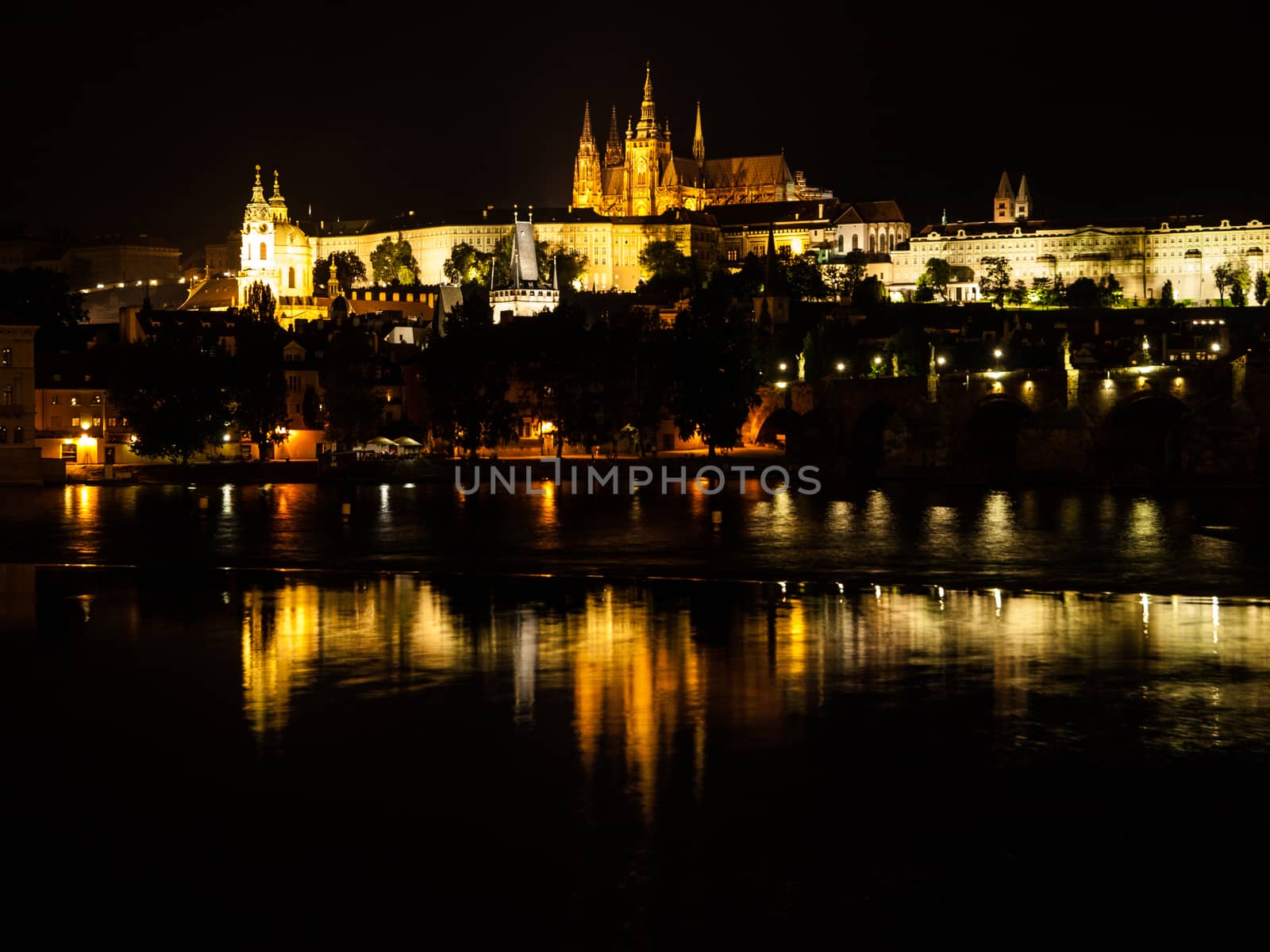 Hradcany castle at night by pyty