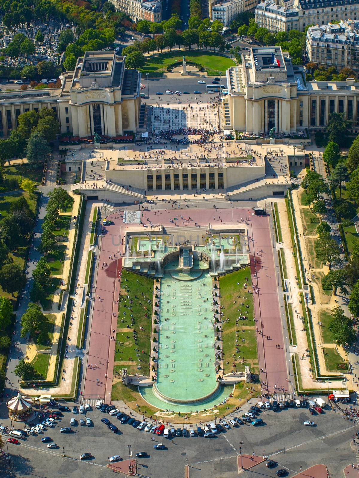 View of Trocadero from Eiffel Tower (Paris, France)