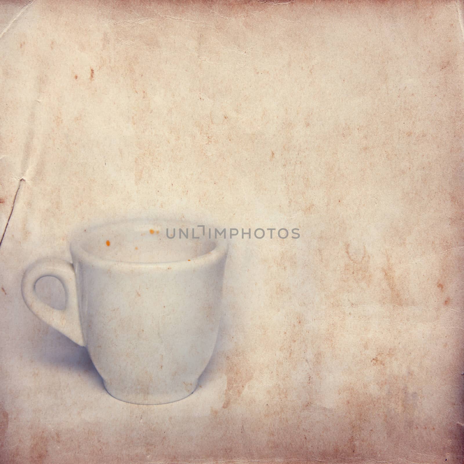 Grunge styled coffee on old paper texture