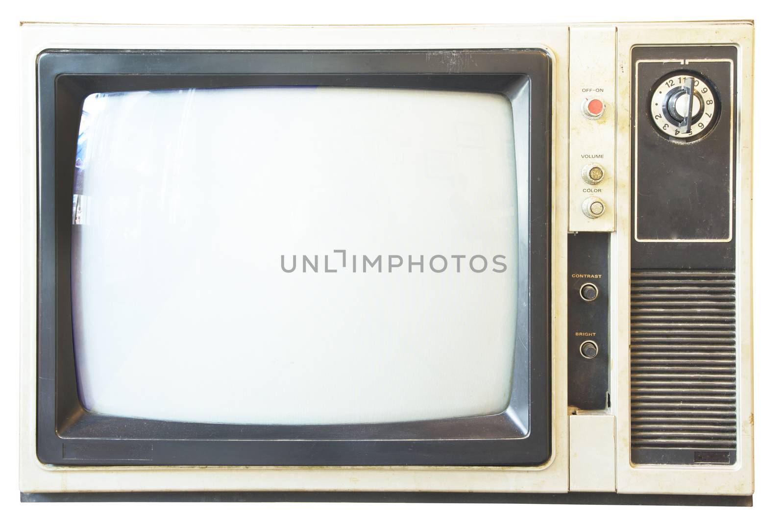 Vintage television isolated with clipping path 