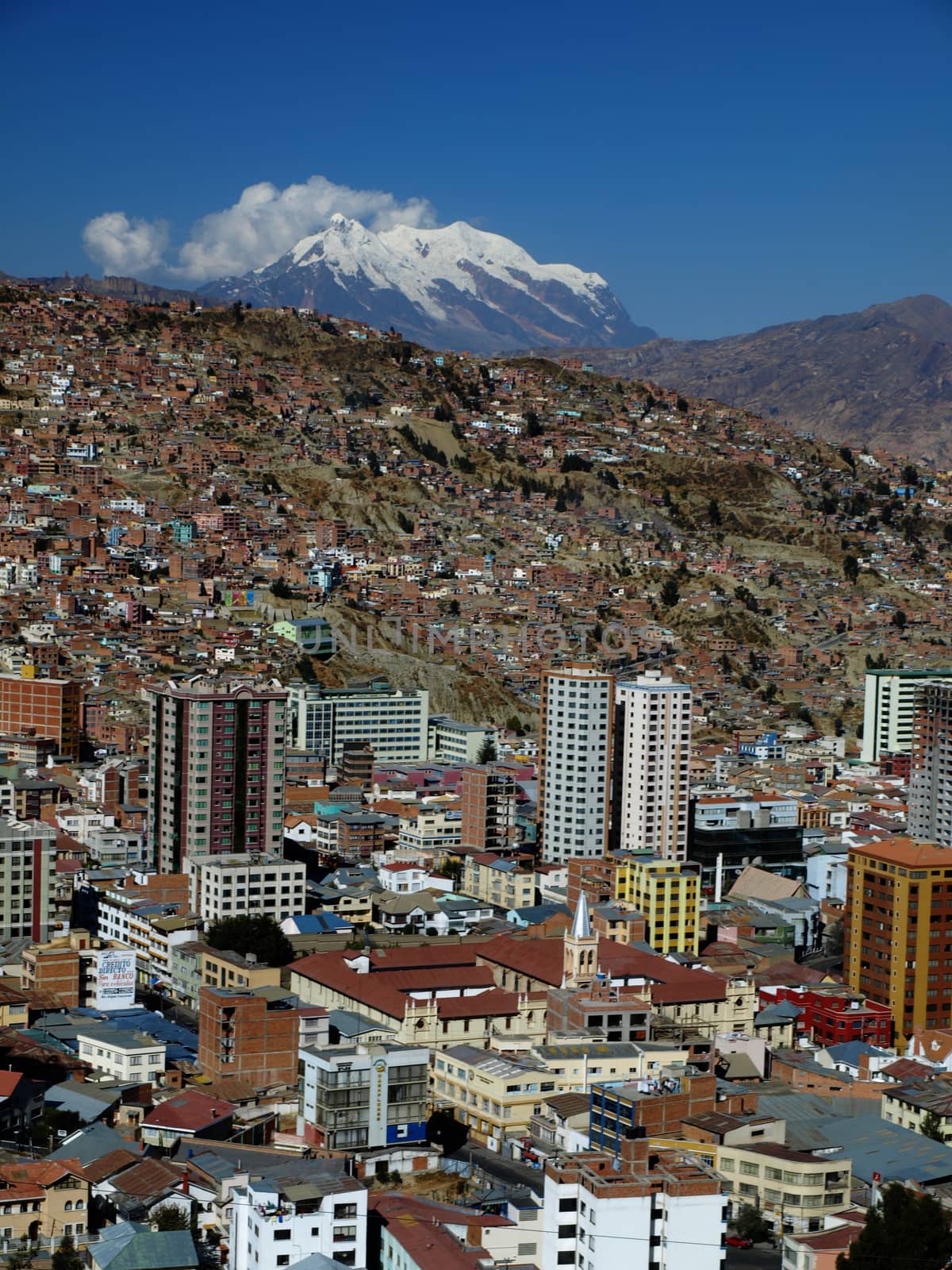 La Paz and Illimani mountain   by pyty