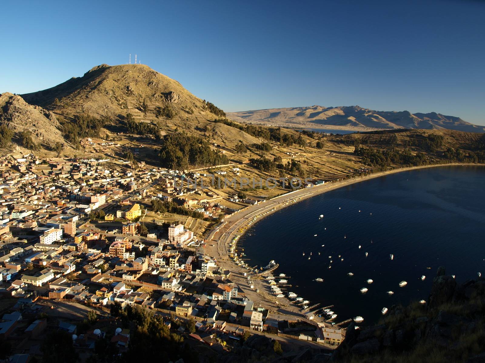 Copacabana town at Titicaca Lake   by pyty