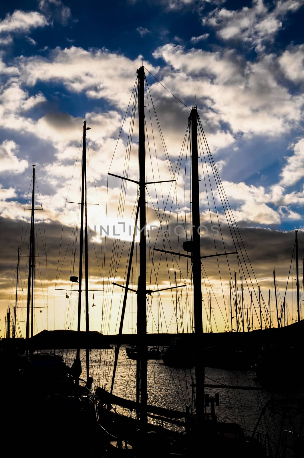Silhouette Masts of Sail Yacht by underworld