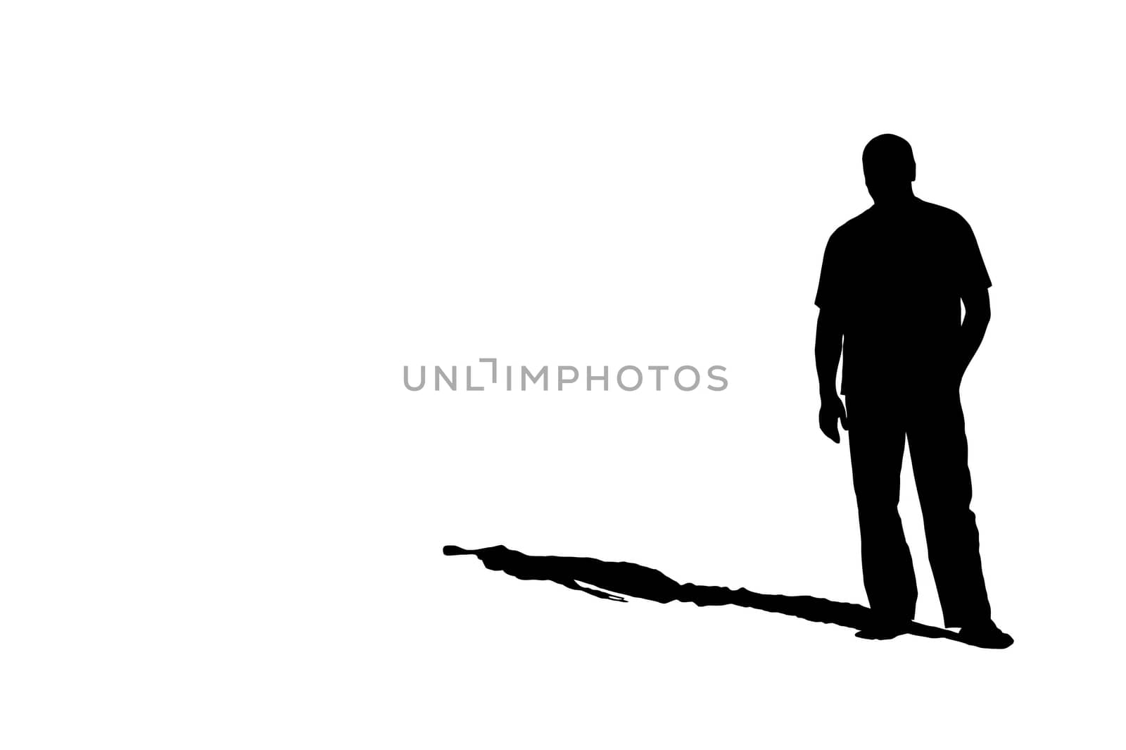 silhouette of a man with a shadow by zhannaprokopeva