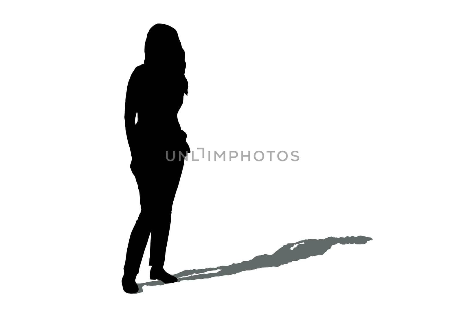 Woman silhouette with shadow by zhannaprokopeva