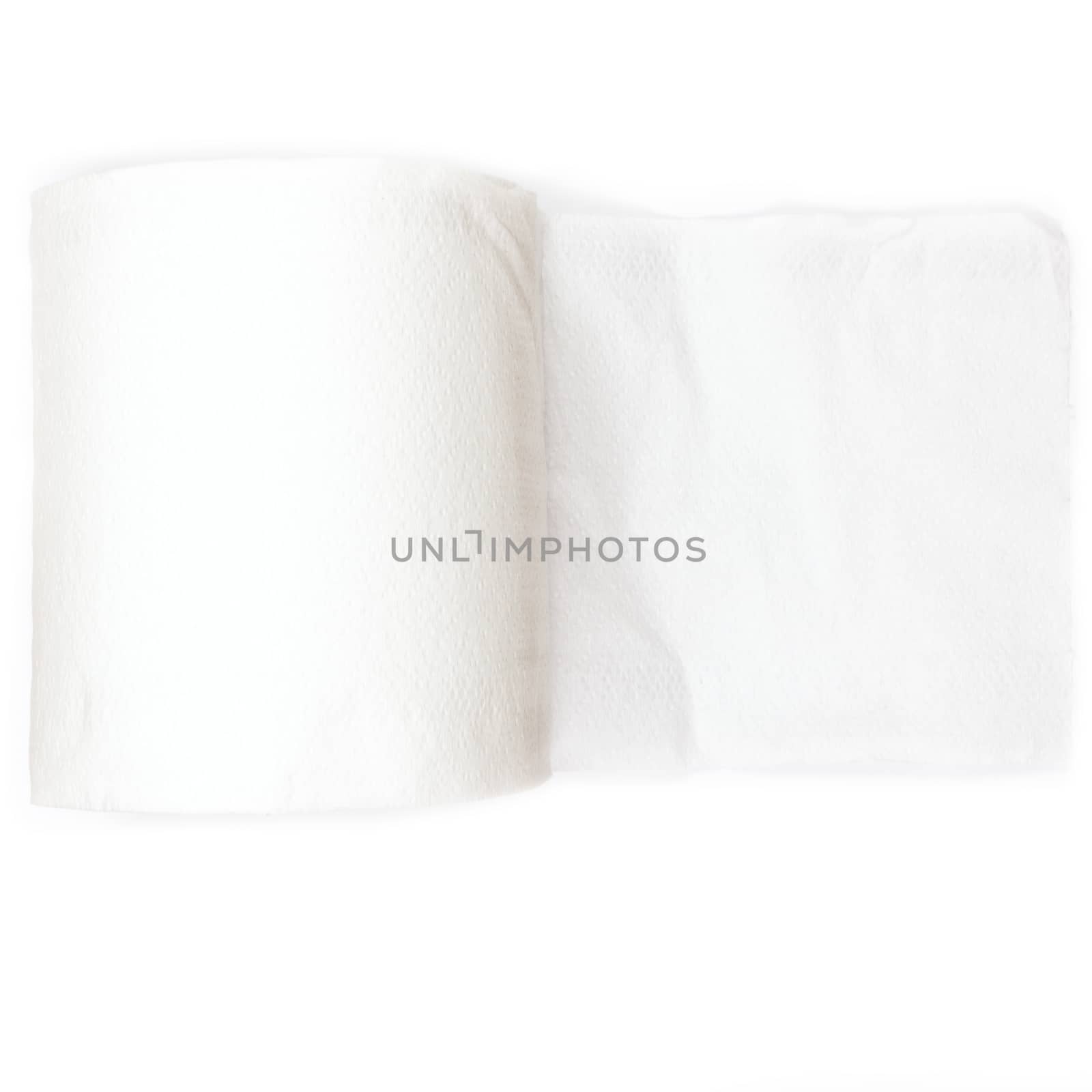 Toilet paper on white background