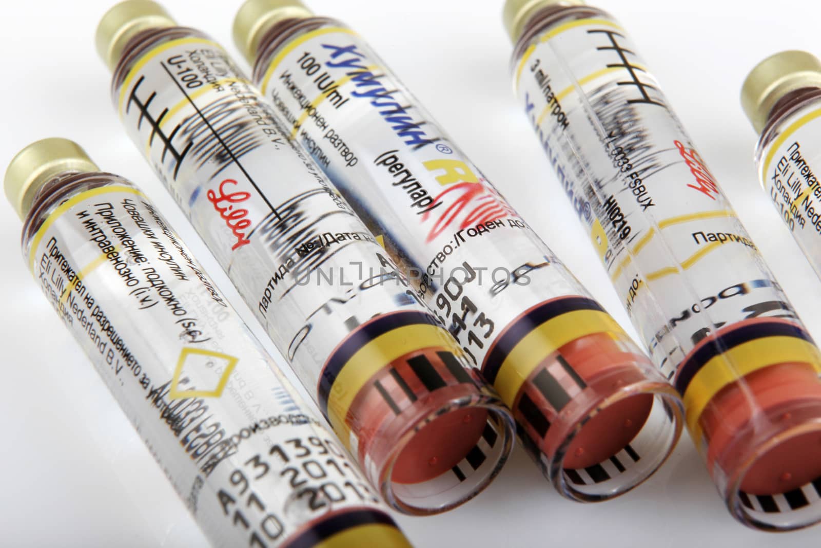 AYTOS, BULGARIA - MARCH 14, 2014: Insulin is a peptide hormone, produced by beta cells in the pancreas, and is central to regulating carbohydrate and fat metabolism in the body.