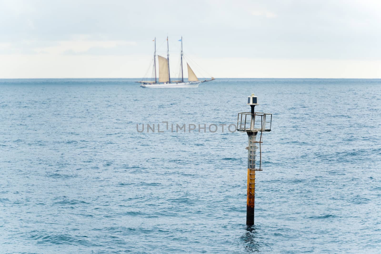 Sail boat in Mediterranean by Marcus