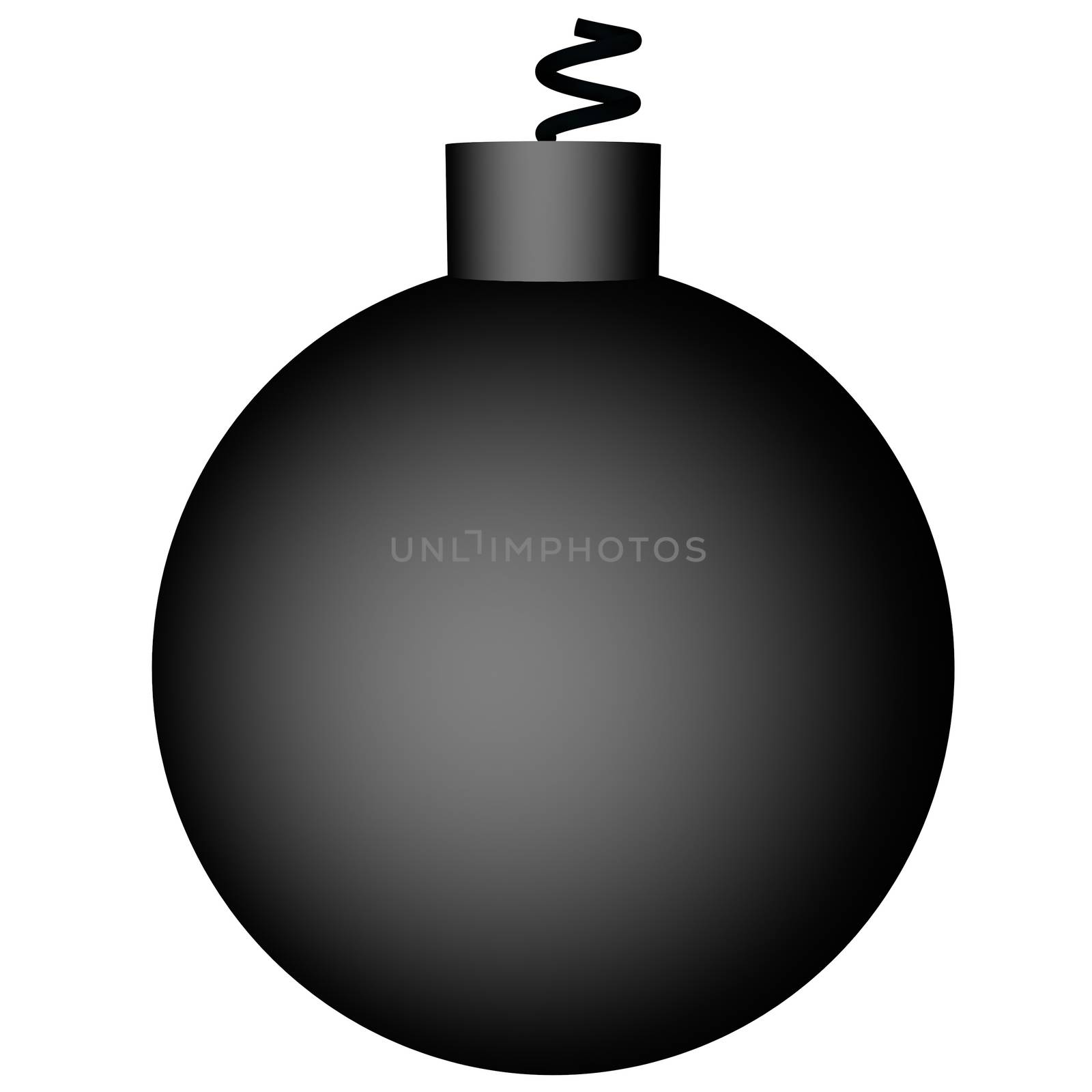 Black bomb isolated over white, 3d render