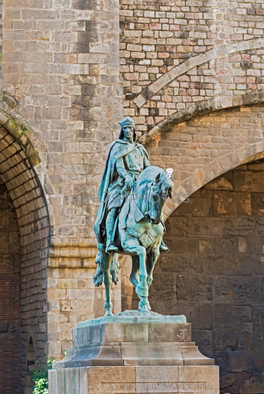 Monument of Ramon Berenguer III the Great in Barcelona, Spain. He was the count of Barcelona, Girona, and Ausona from 1086, Besal�� from 1111, Cerdanya from 1117, and Provence, in the Holy Roman Empire, from 1112, all until his death in Barcelona in 1131