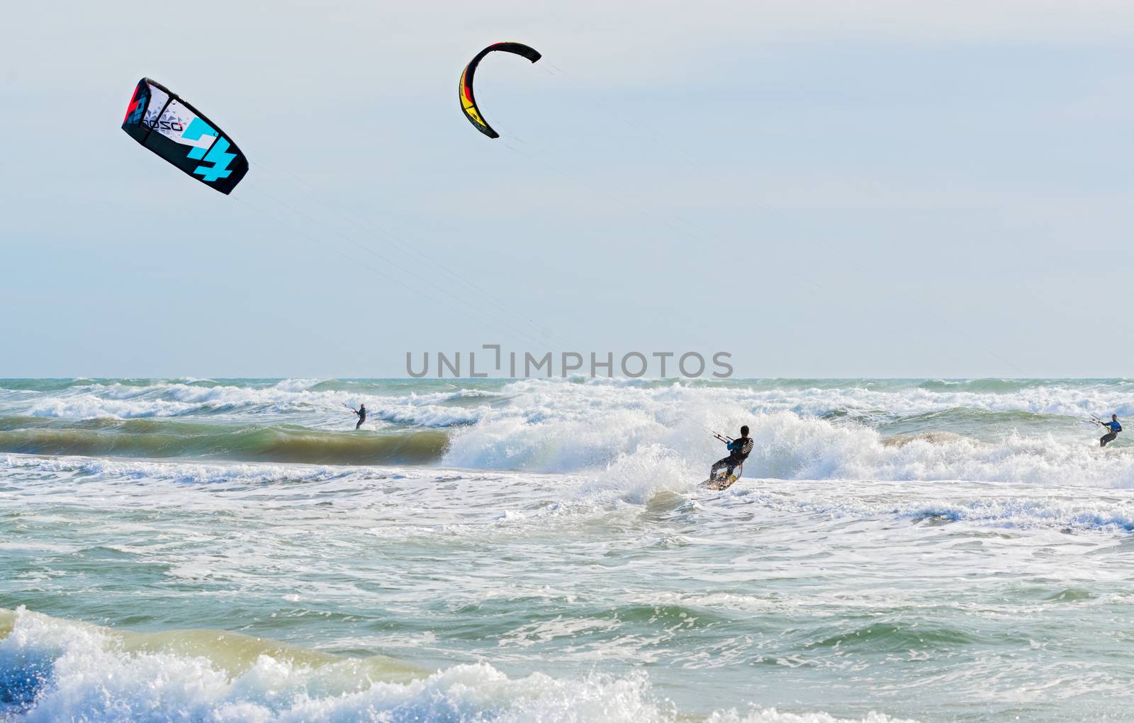 Kite surfing in Barcelona, Spain by Marcus