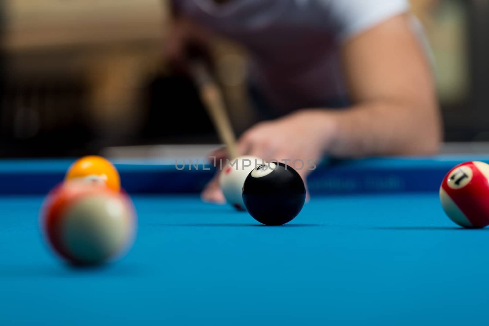 Young Person Playing Snooker by JalePhoto