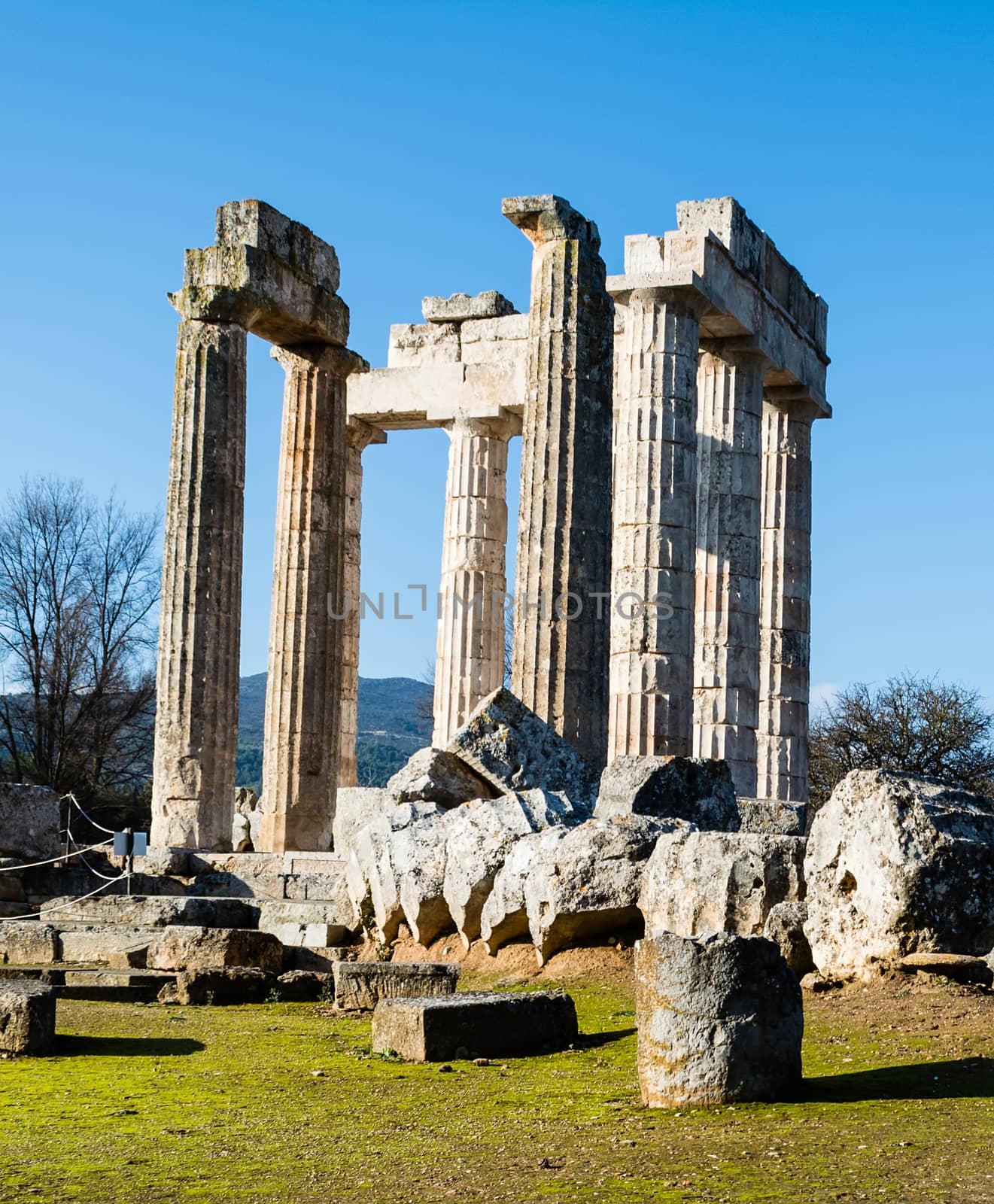 Pillars of the temple of Zeus in the ancient Nemea, Greece