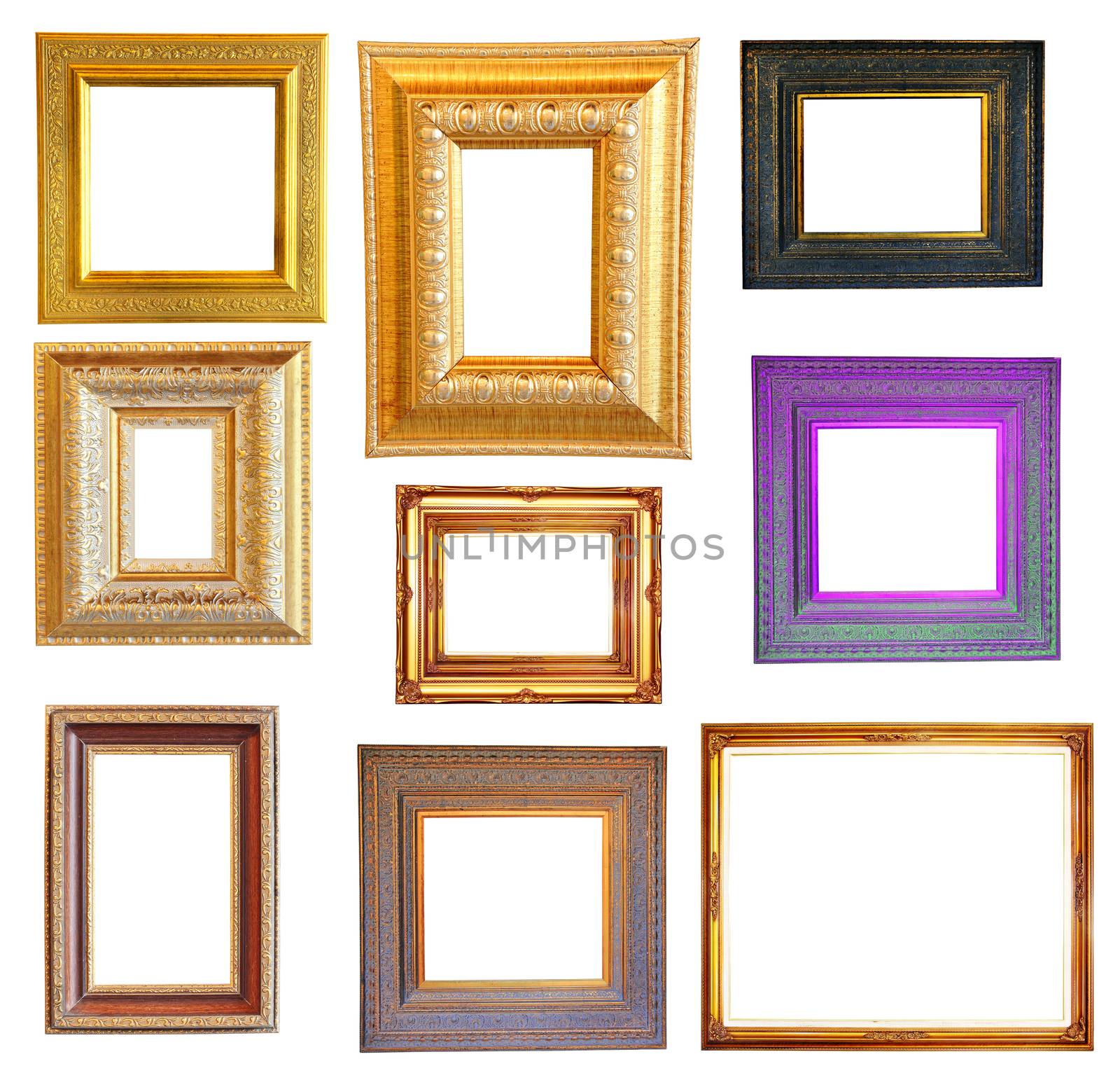 Set of gold classic wood frame  by wyoosumran