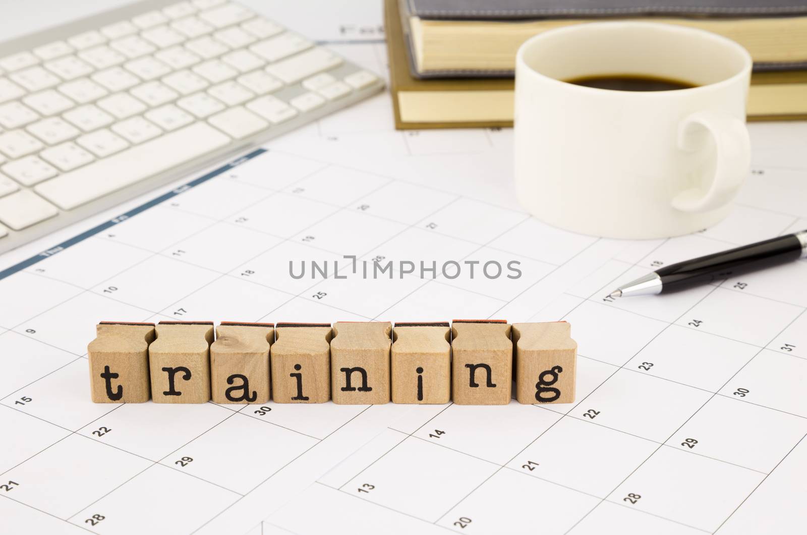 training wording and timetable on office table by vinnstock