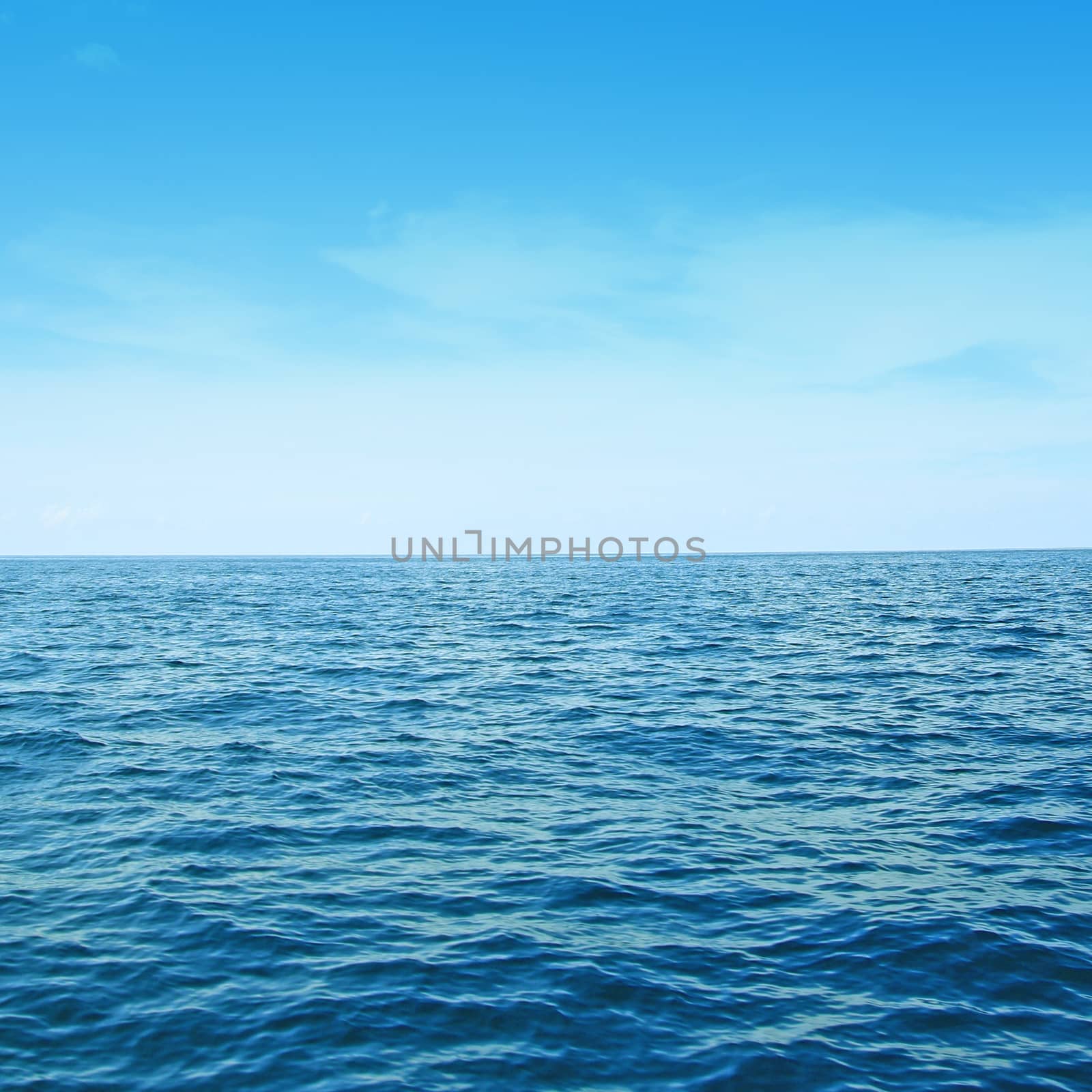 Ocean wave with blue sky background