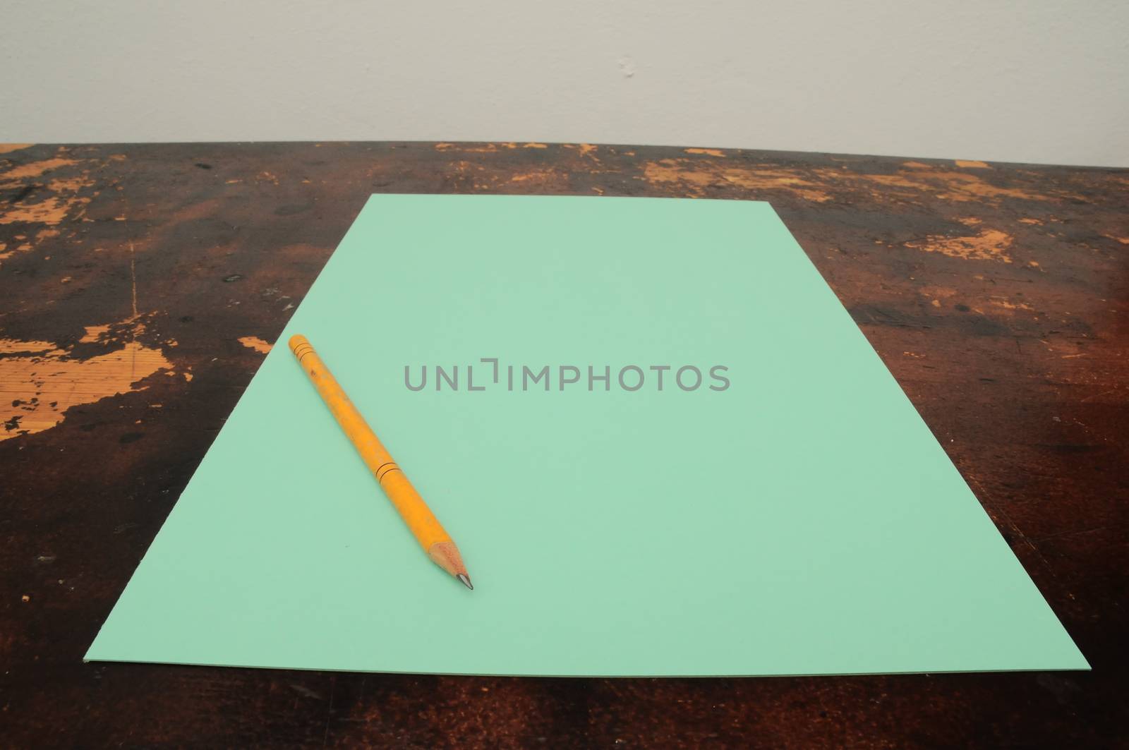 Exam Concept Picture Paper Sheet on a Wooden Table