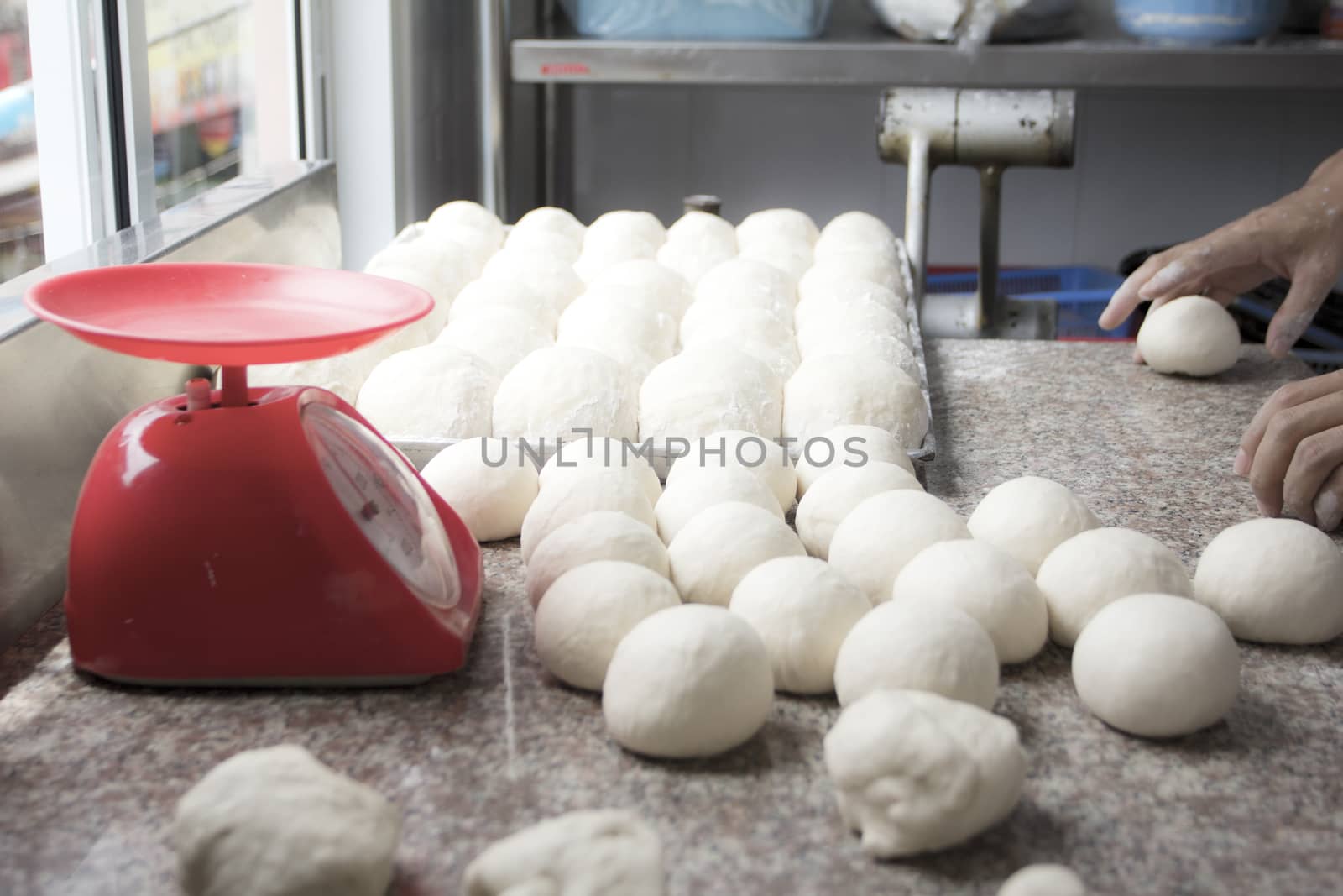 Small balls of fresh pizza dough by wyoosumran