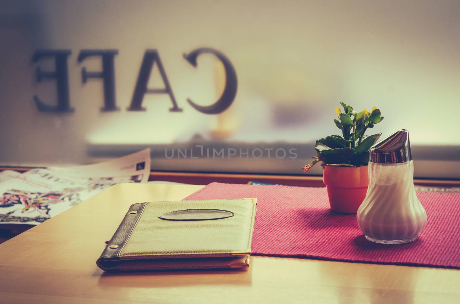 Retro Style VIntage Cafe Table With Menu