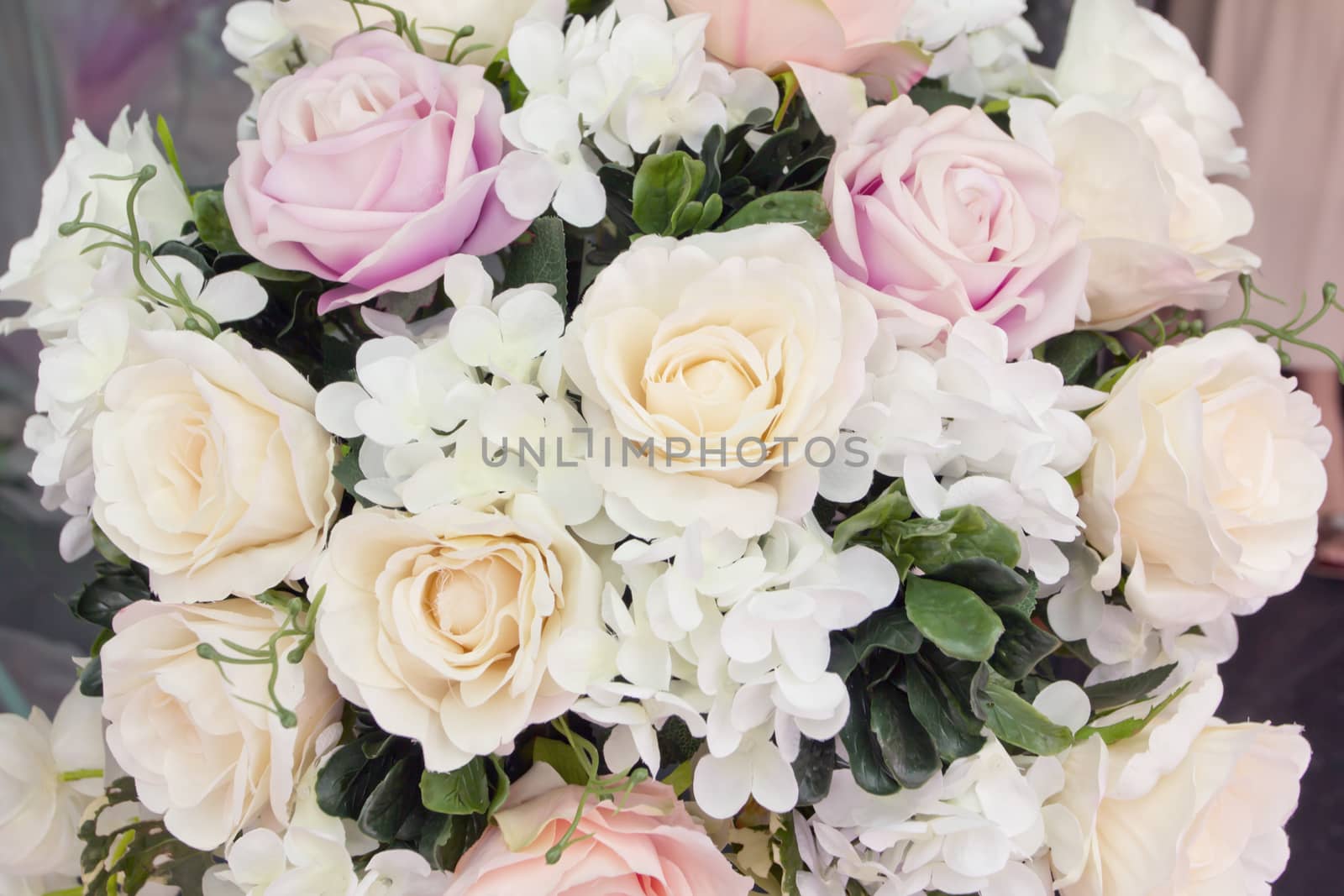 Artificial flowers background