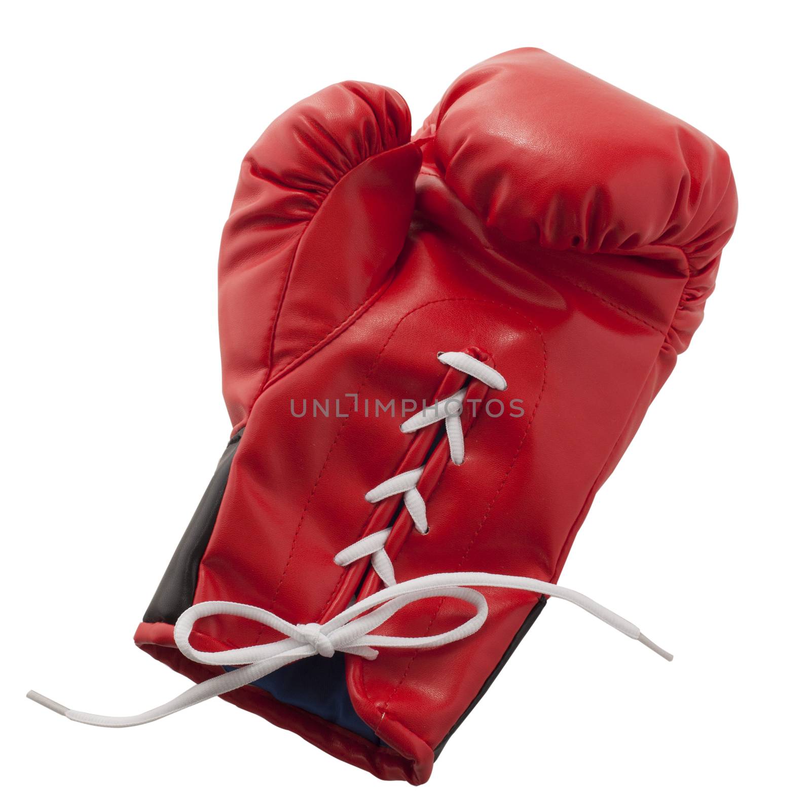 A red boxing glove isolated over white