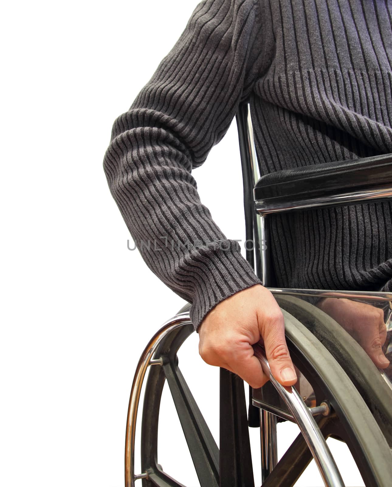 closeup of a man in a wheelchair