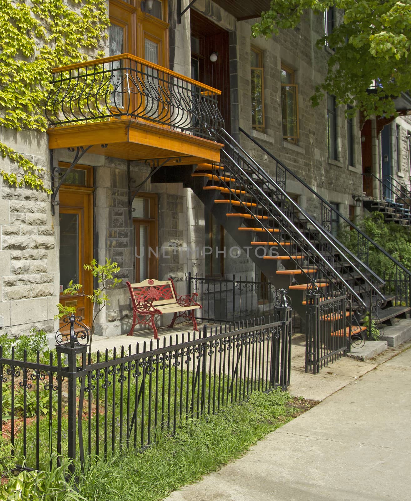 residential neighbourhood of montreal at spring