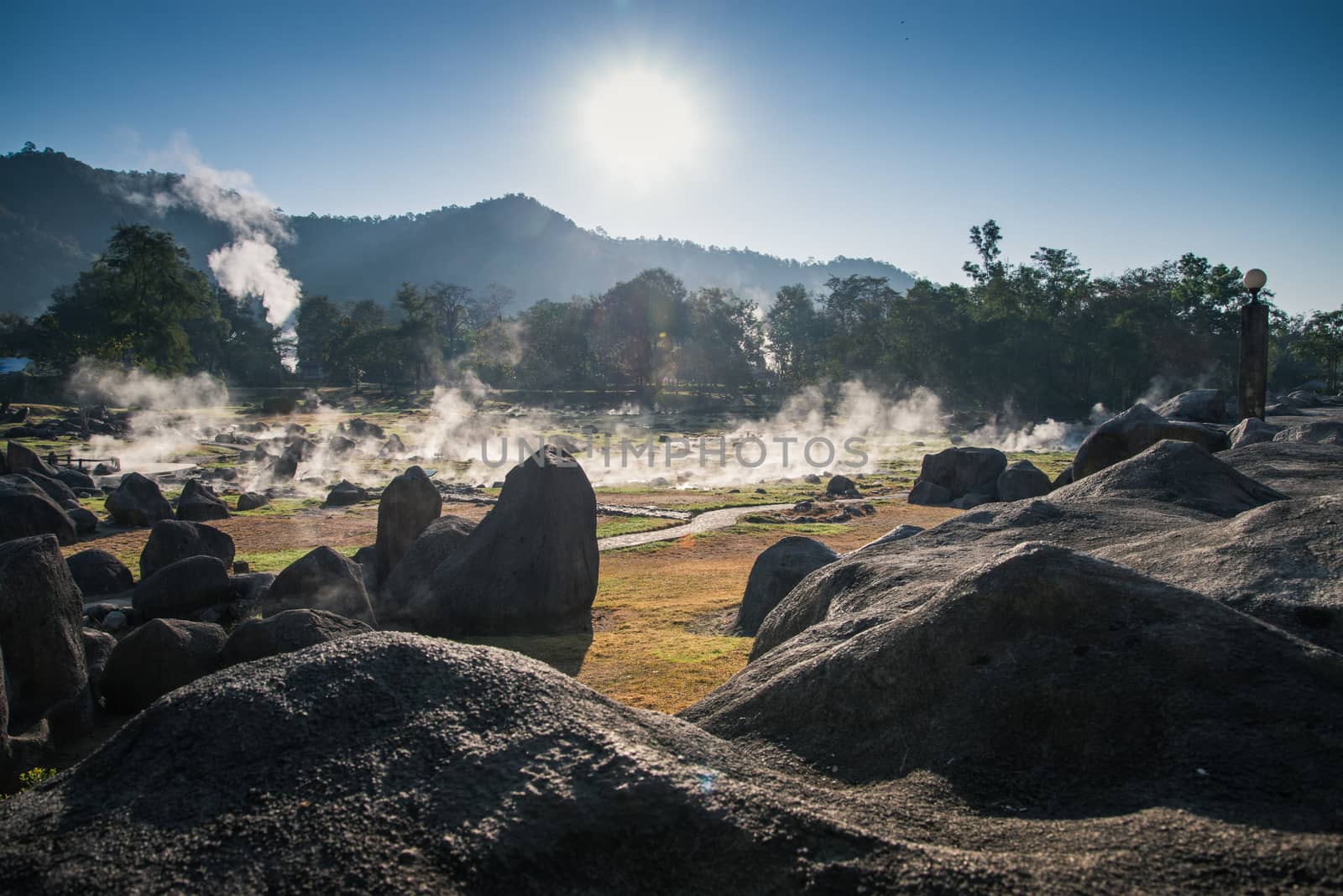 Fang Hot Spring National Park is part of Doi Pha Hom Pok National Park in Chiang Mai, Thailand