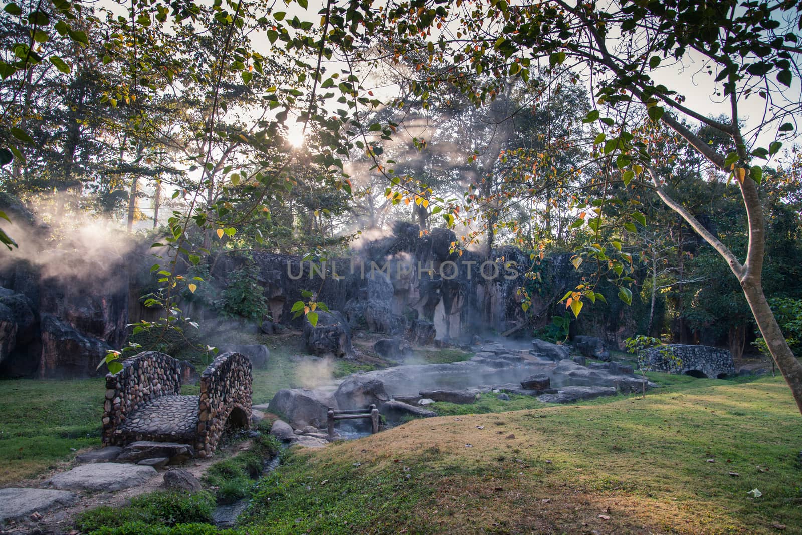 Fang Hot Spring National Park is part of Doi Pha Hom Pok National Park in Chiang Mai, Thailand (Filtered Images )