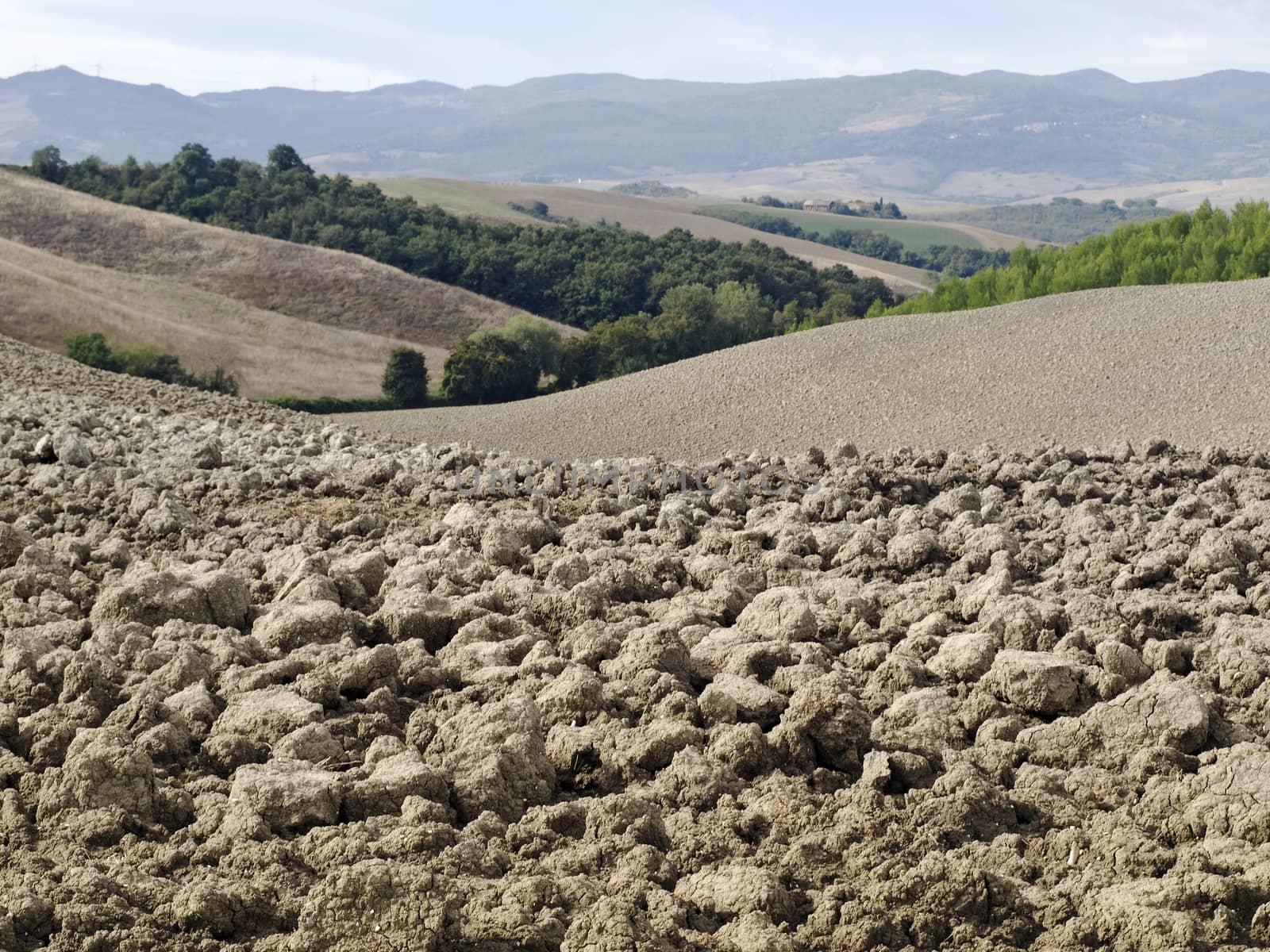 plowed field in tuscany