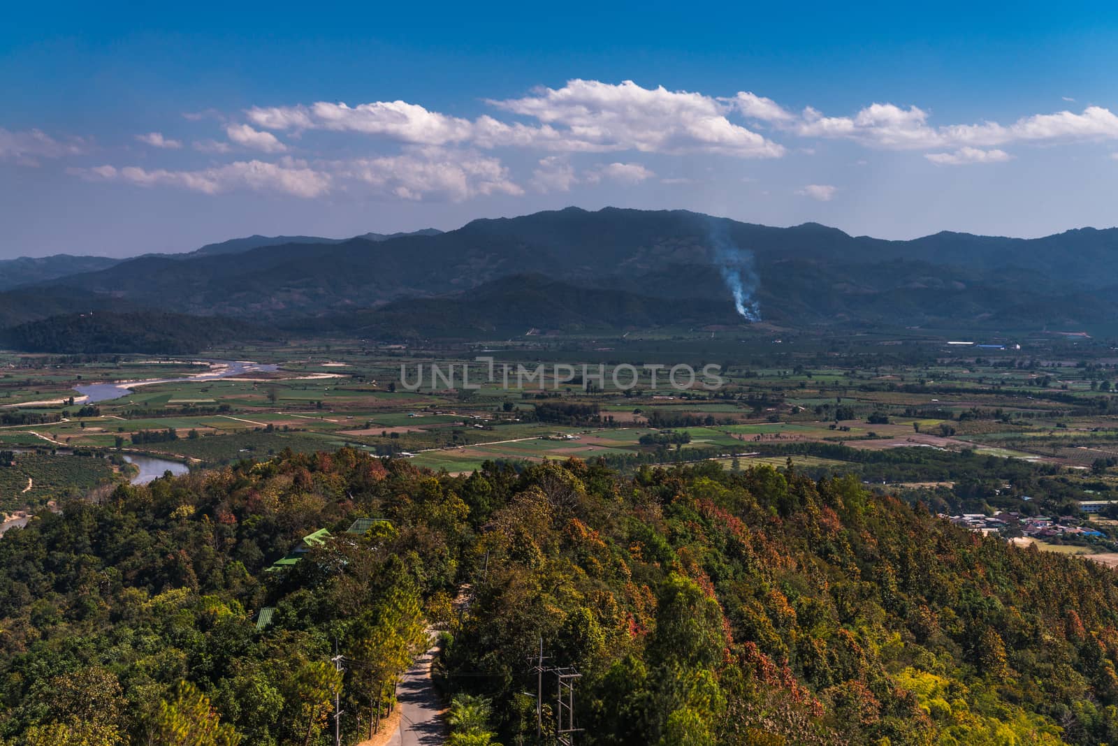 Mountain view point from wat thaton in mae ai Chiangmai the north of Thailand