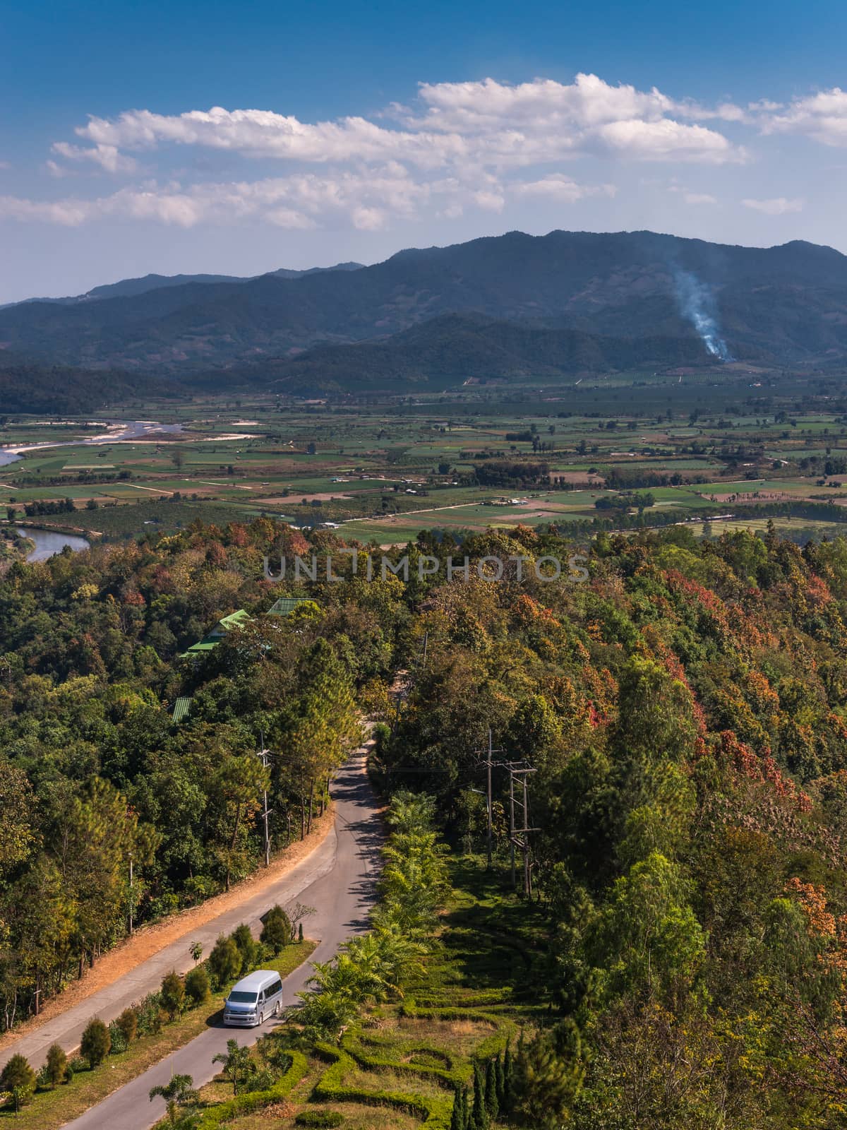 Mountain view point from wat thaton in mae ai Chiangmai the north of Thailand