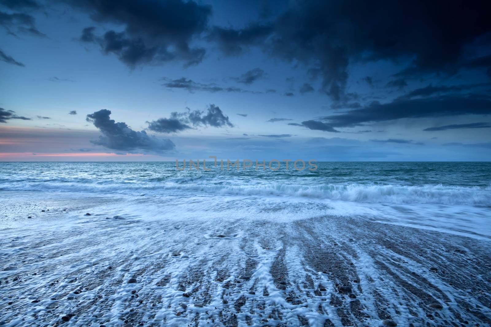wave motion on Atlantic ocean coast, Etretat, Normandy, France