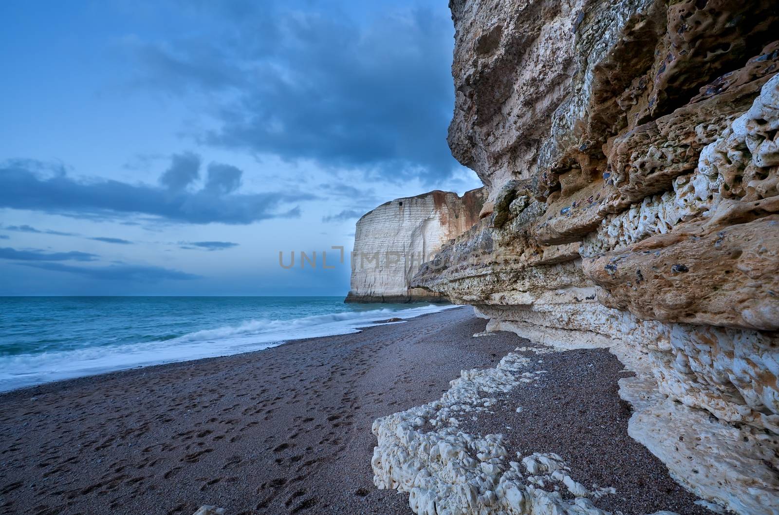 rocky cliffs on Atlantic ocean coast, Etretat, France