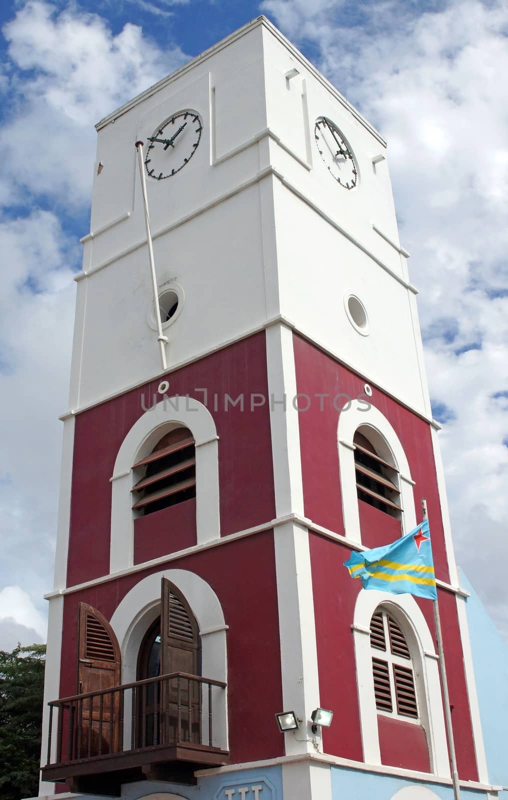 Clock tower and lighthouse, Oranjestad, Aruba, ABC Islands