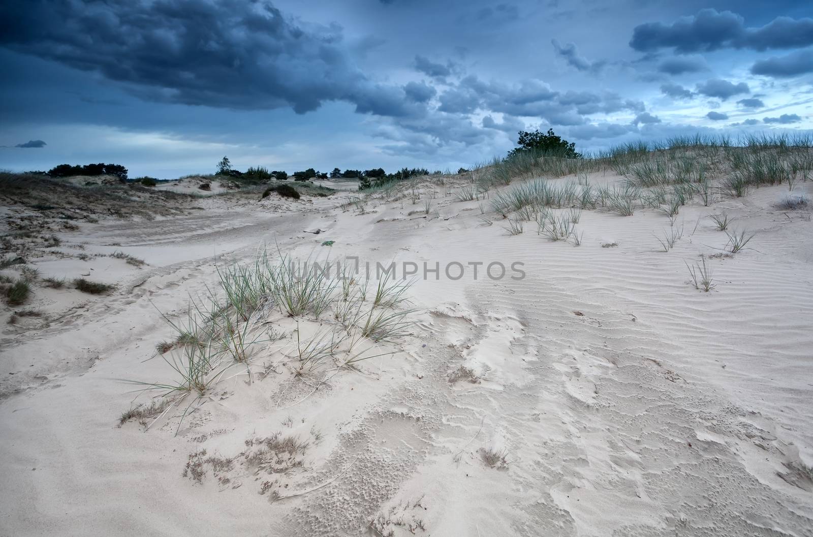 clouds over sand dunes, Drents-Friese wold, Drenthe, Friesland,  Netherlands