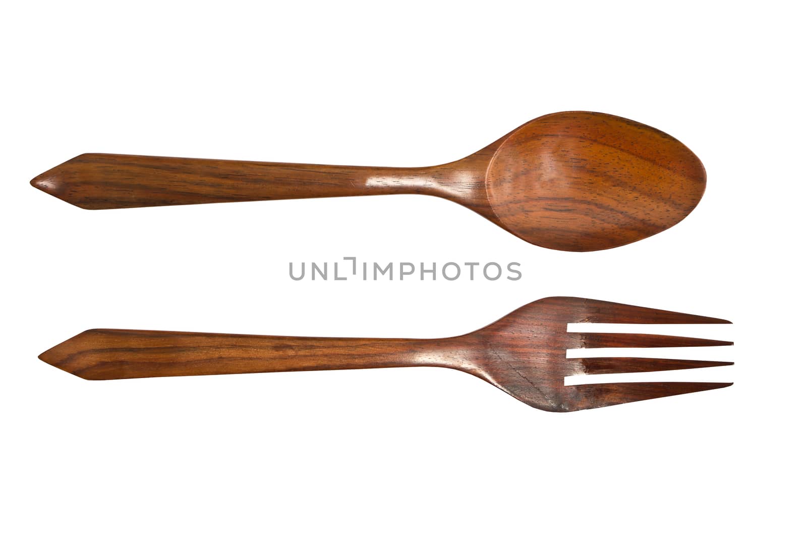 Set of fork and spoon on white background, Clipping Path