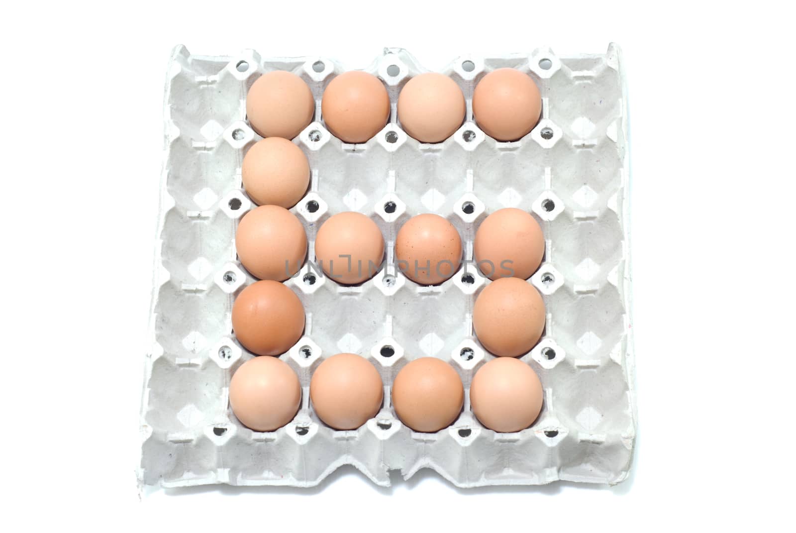 6 , eggs number on white background