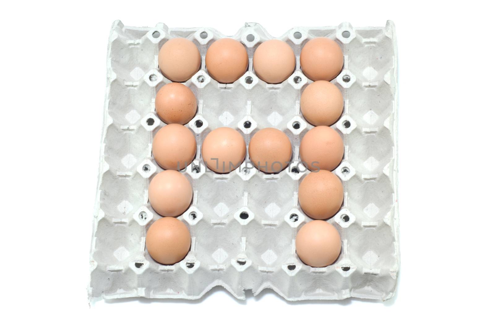 A , eggs alphabet on white background