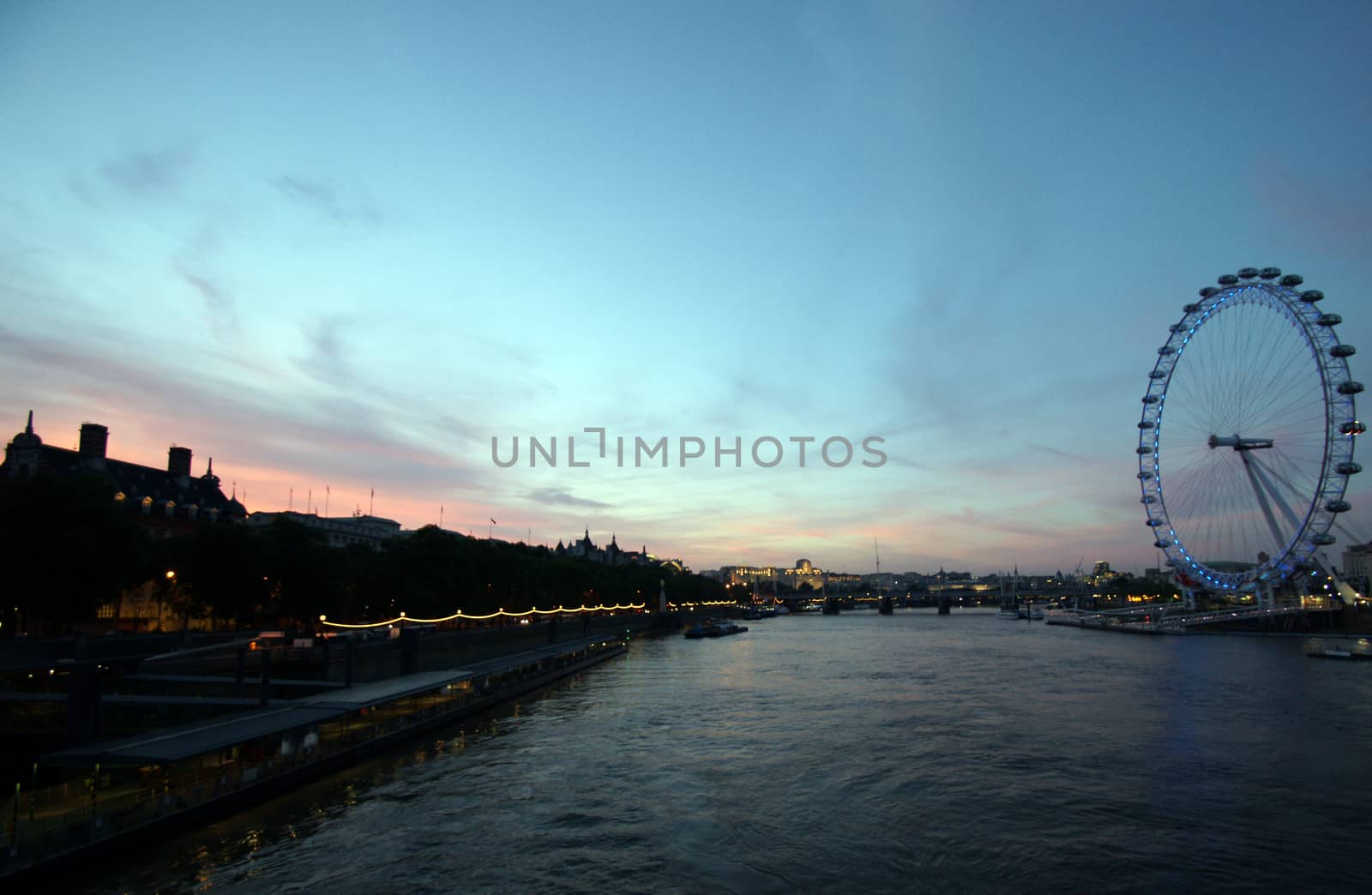 A sunest as seen from a bridge in London
