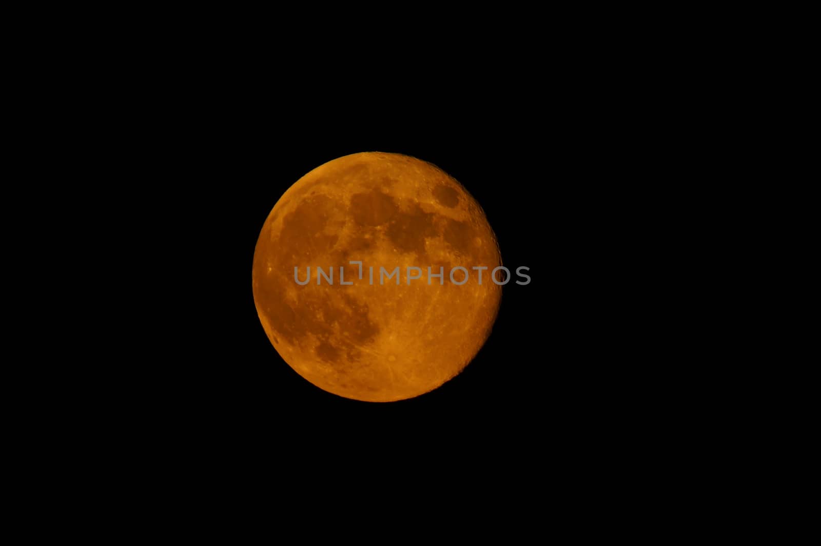 An orange harvest moon as seen in full