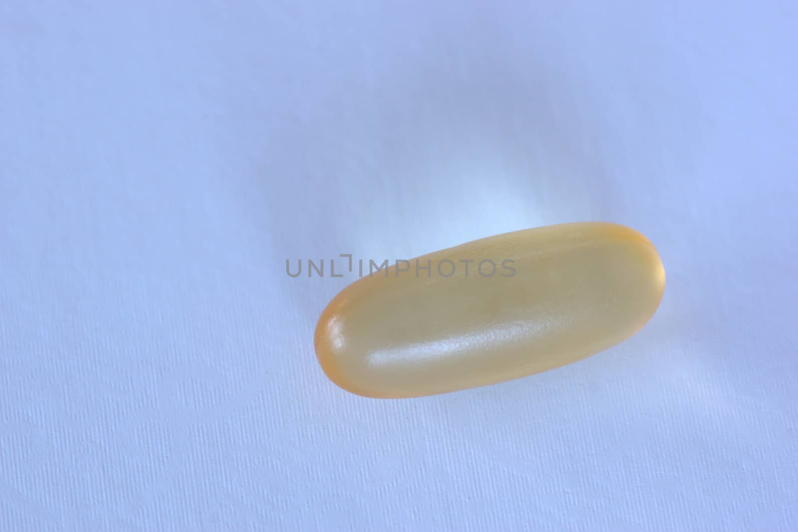 A single gel capsule containing oil based substance