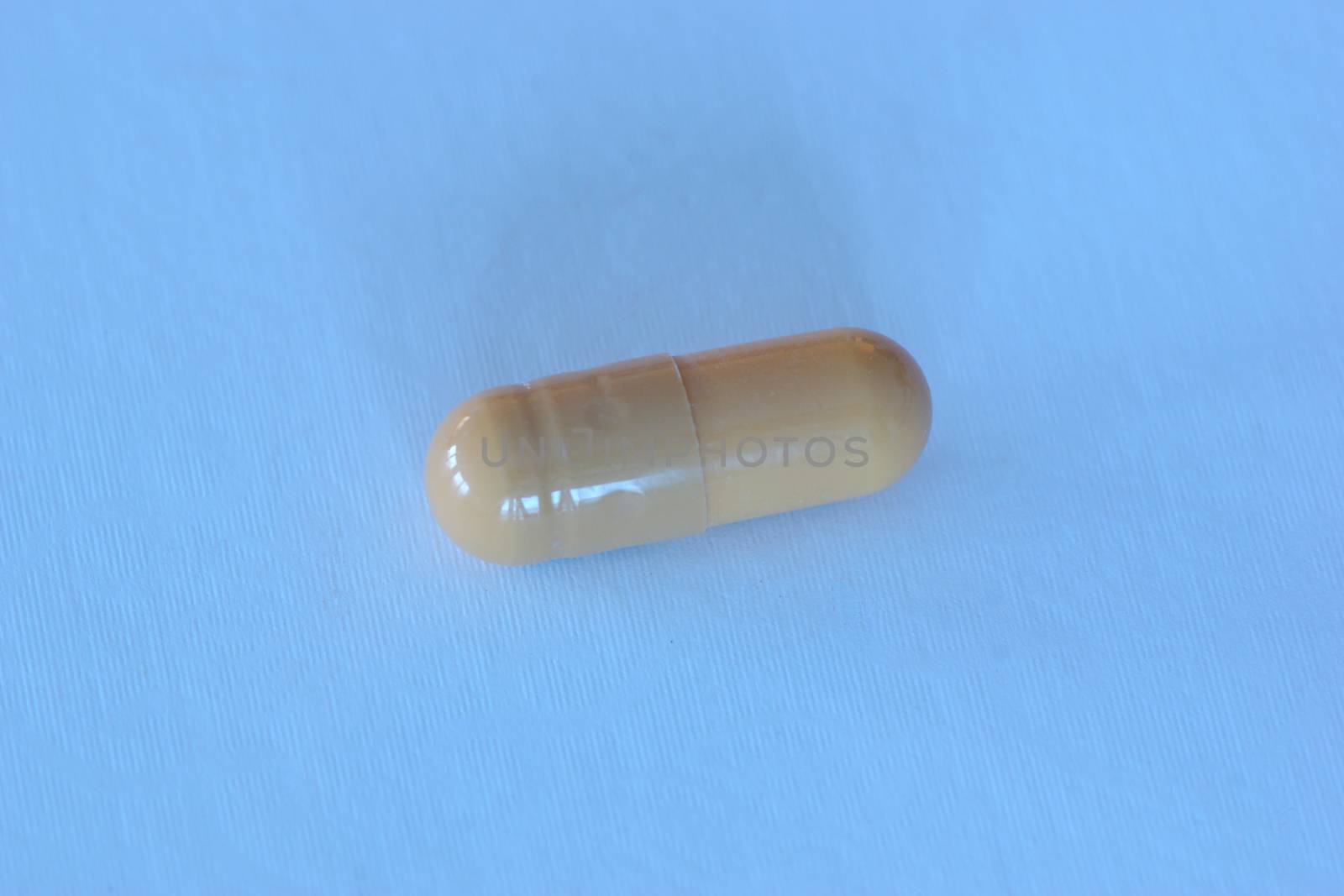 A gel capsule containing a powdery substance